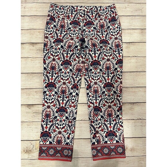 Ann Taylor LOFT Floral Mosaic Riviera Pants In Marisa Fit Cotton Blend Size 4 - Picture 1 of 8
